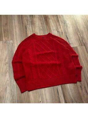 Gap Essential Womens Cable Knit Red Small Sweater